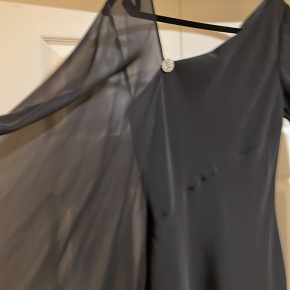 MELINDA ENG COUTURE BLACK 100% SILK GOWN size 10 - Picture 5 of 10